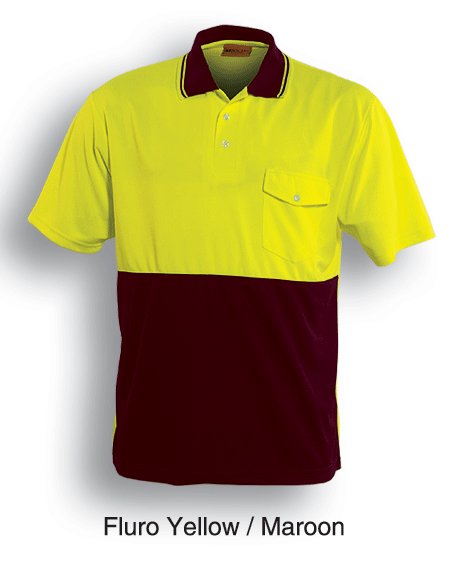 yellow maroon safety polo shirt